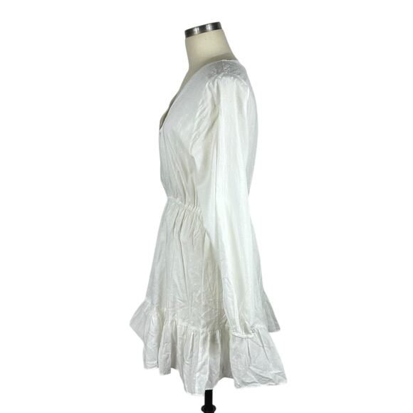 OUTERKNOWN White Lulu Ruffle Tiered Mini Dress Women's Size Medium NWT Boho - Picture 2 of 9